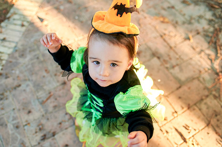 Portrait of baby dressed for hallowe