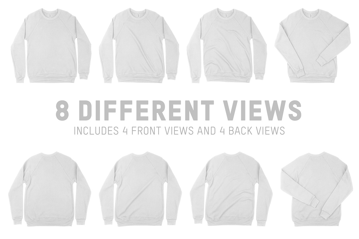 Bella Canvas 3901 Raglan Sweatshirt, a Hoody Mockup by Pixel Sauce™ (Photo 6 of 7)