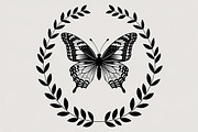 Butterfly Laurel Wreath Set, an Illustration by jahid234 (Thumbnail 2 of 7)