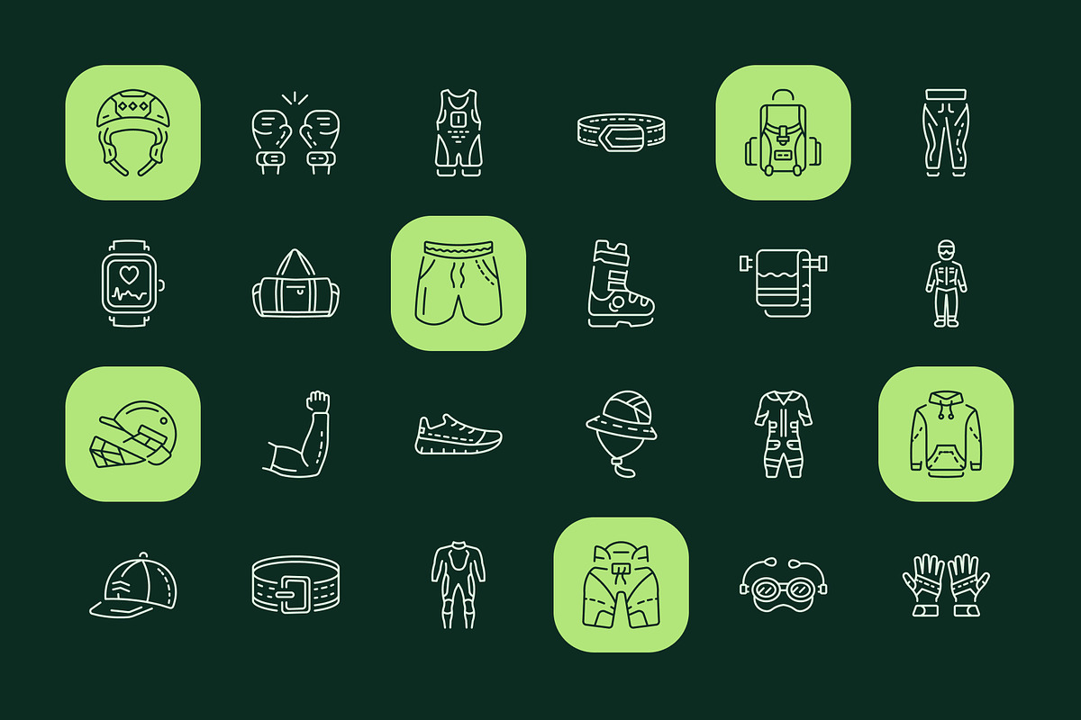 Sportswear Icon Art Set, an Outline Icon by Prosymbols (Photo 6 of 8)