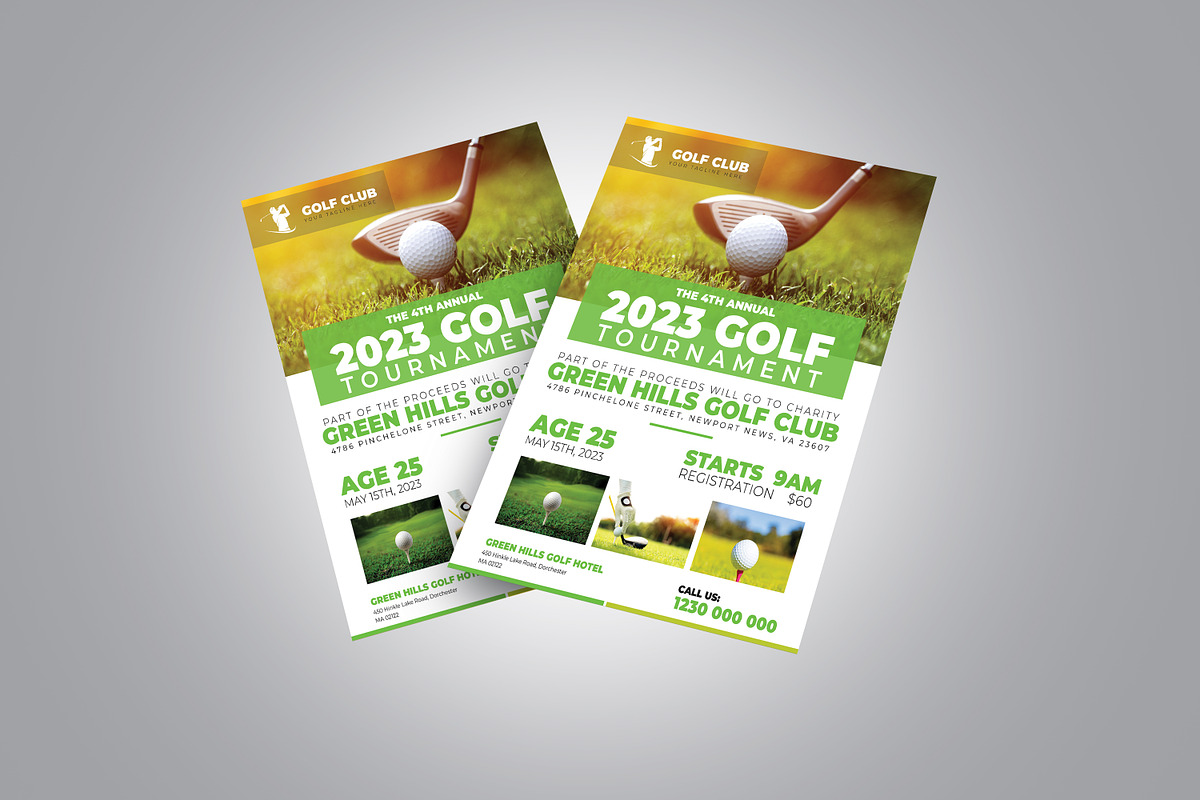 Golf Tournament Flyer Template, a Flyer Template by Designscozy (Photo 4 of 5)