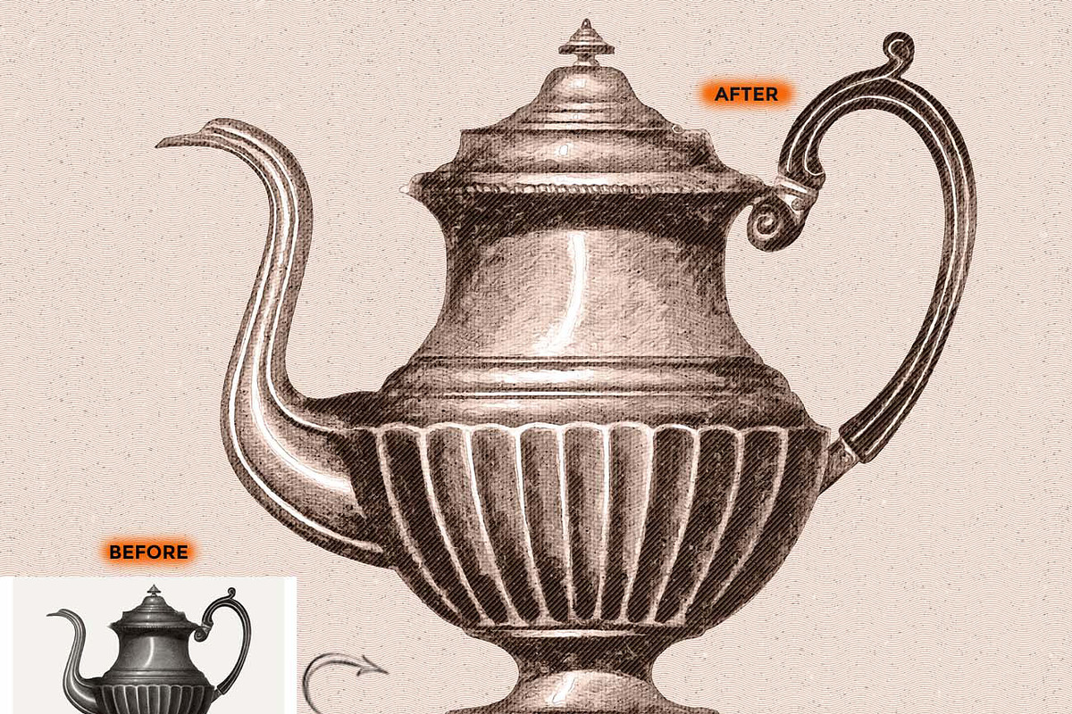 SCRATCHBOARD INK ENGRAVING FX, an Action Add-On by Studio Retouch (Photo 2 of 12)