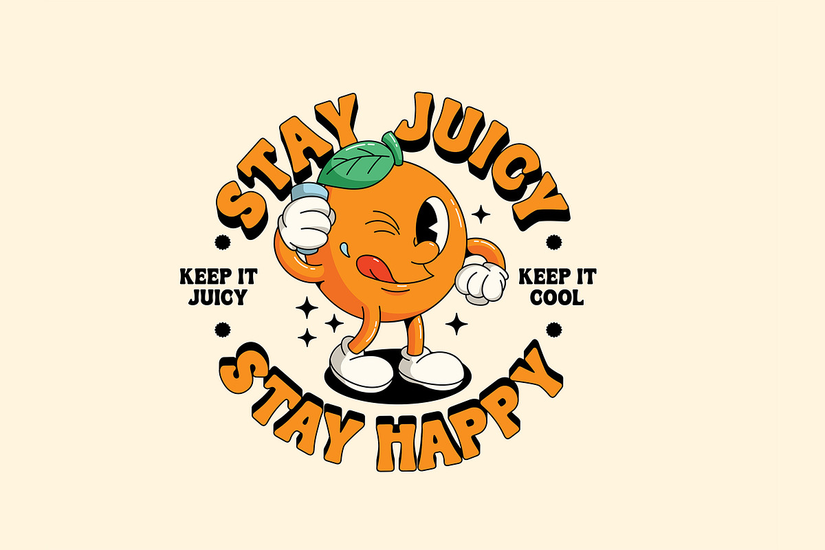 Retro Orange Character, a Food Illustration by Graptail (Photo 2 of 4)