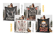 50x60 Woven Blanket Mockup Held-Up, an Apparel Mockup by Mockups Studio (Thumbnail 3 of 9)