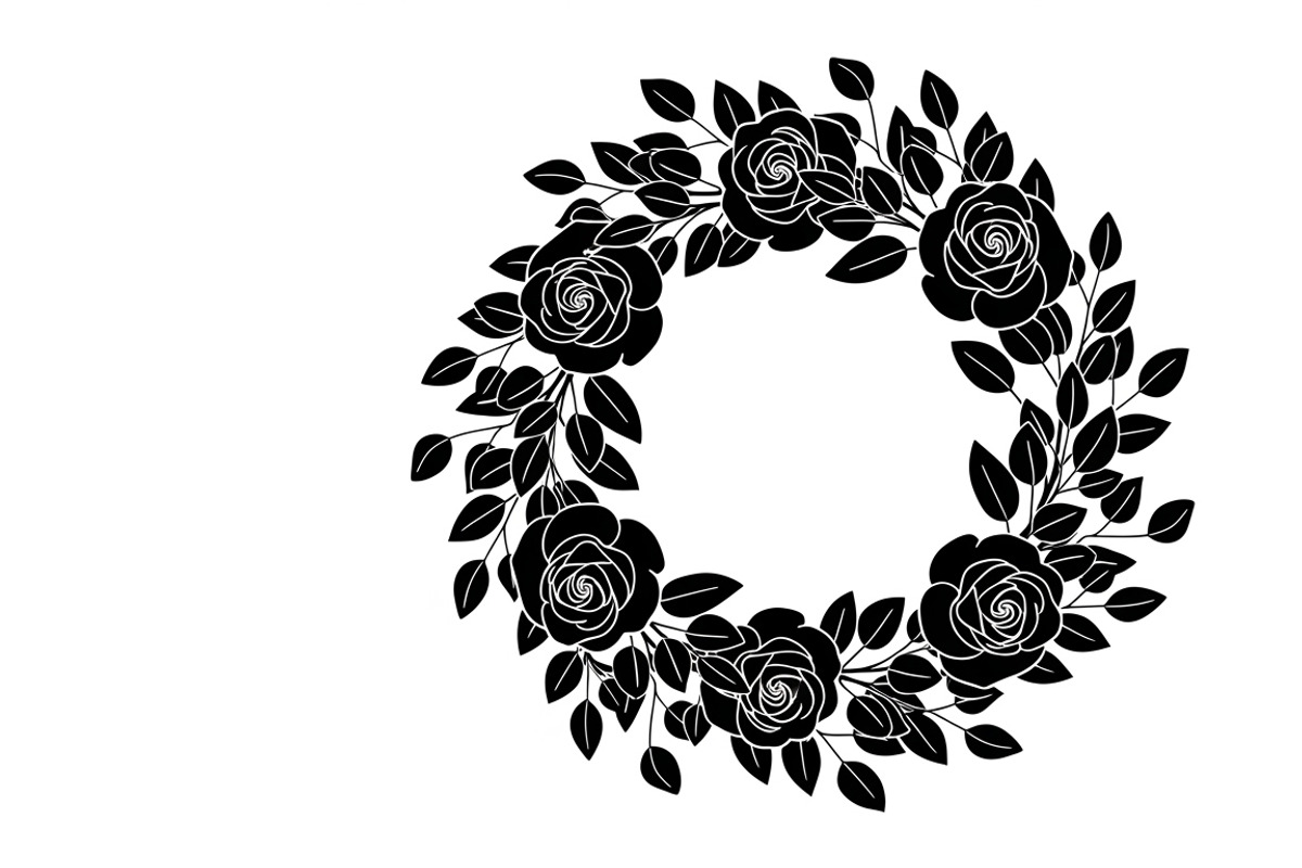 Elegant floral wreath silhouette, an Illustration by Amazin_art (Photo 33 of 41)