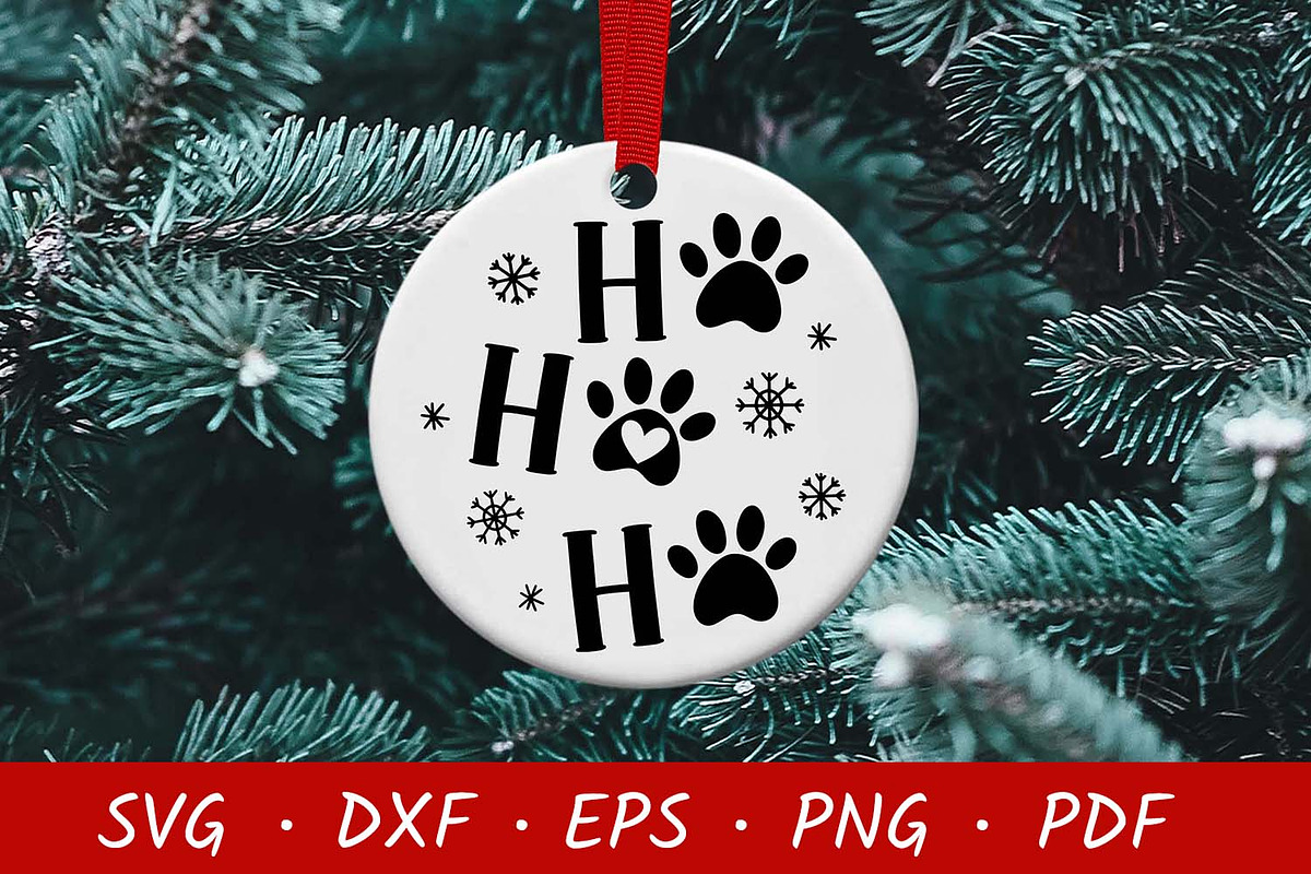 Ho Ho Ho Paw Print Christmas SVG, a Decorative Illustration by Irina Ostapenko (Photo 1 of 3)
