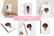 Chibi Afro-American Ilustrations PNG, a Solid Icon by Nina Shaw (Thumbnail 7 of 9)