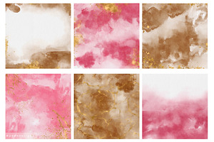 Watercolor Textures With Gold