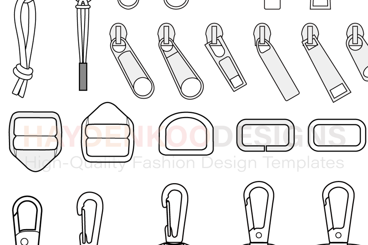 Vector Garment Accessories & Brushes, an Illustration by HYDNSTUDIO (Photo 6 of 9)