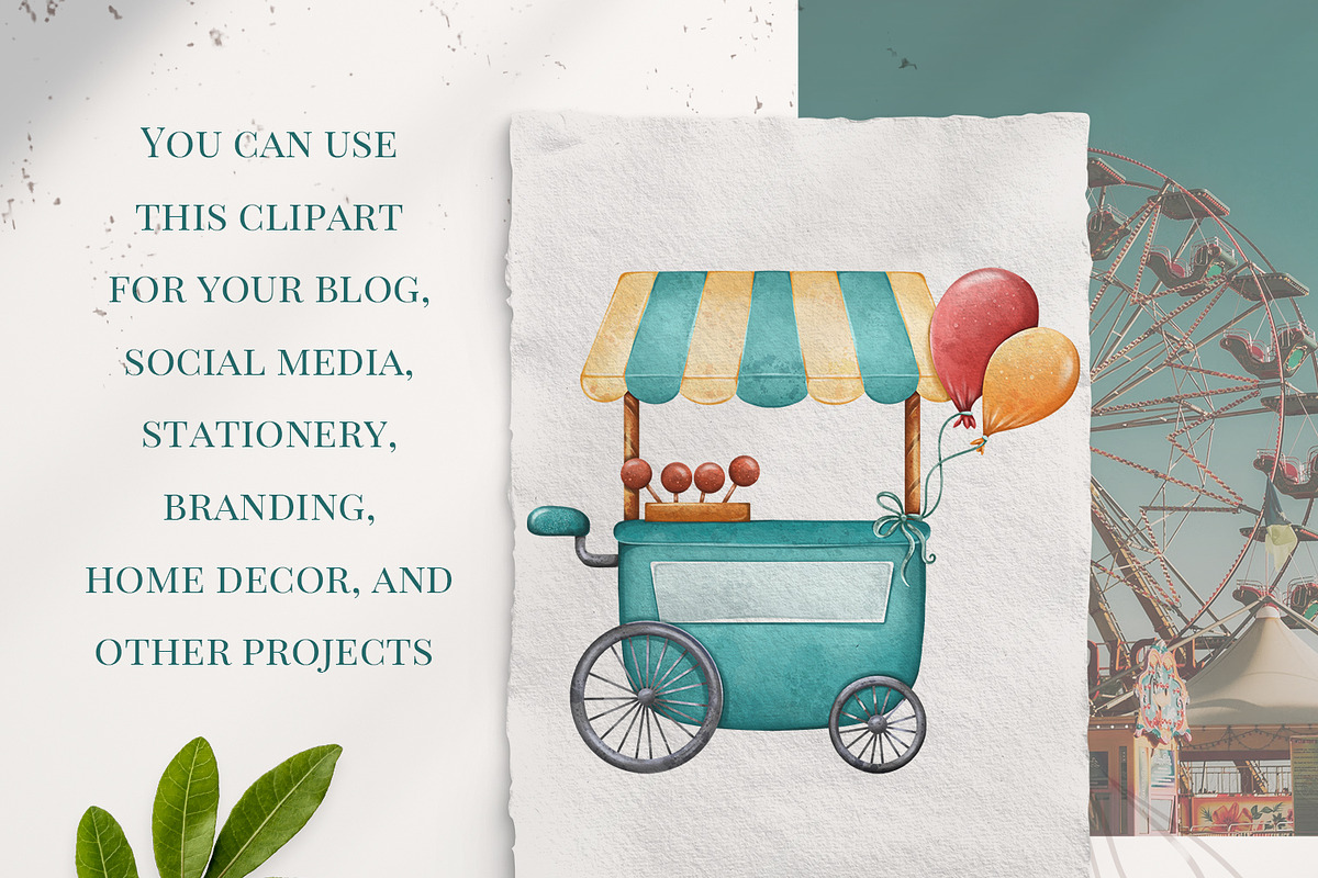 Cute Circus Clipart PNG Set, an Object Illustration by Mespilia (Photo 5 of 5)