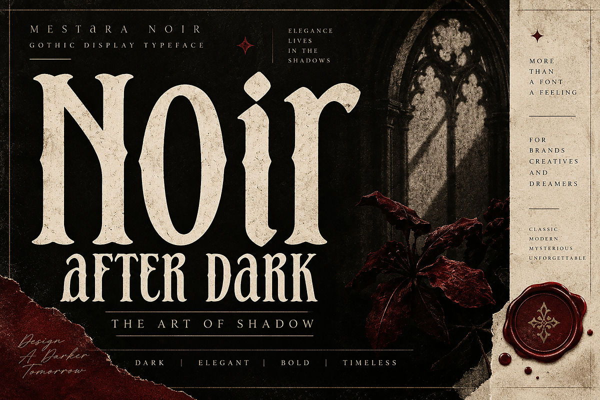 Mestara Noir, a Serif Font by Wow Magic (Photo 3 of 4)