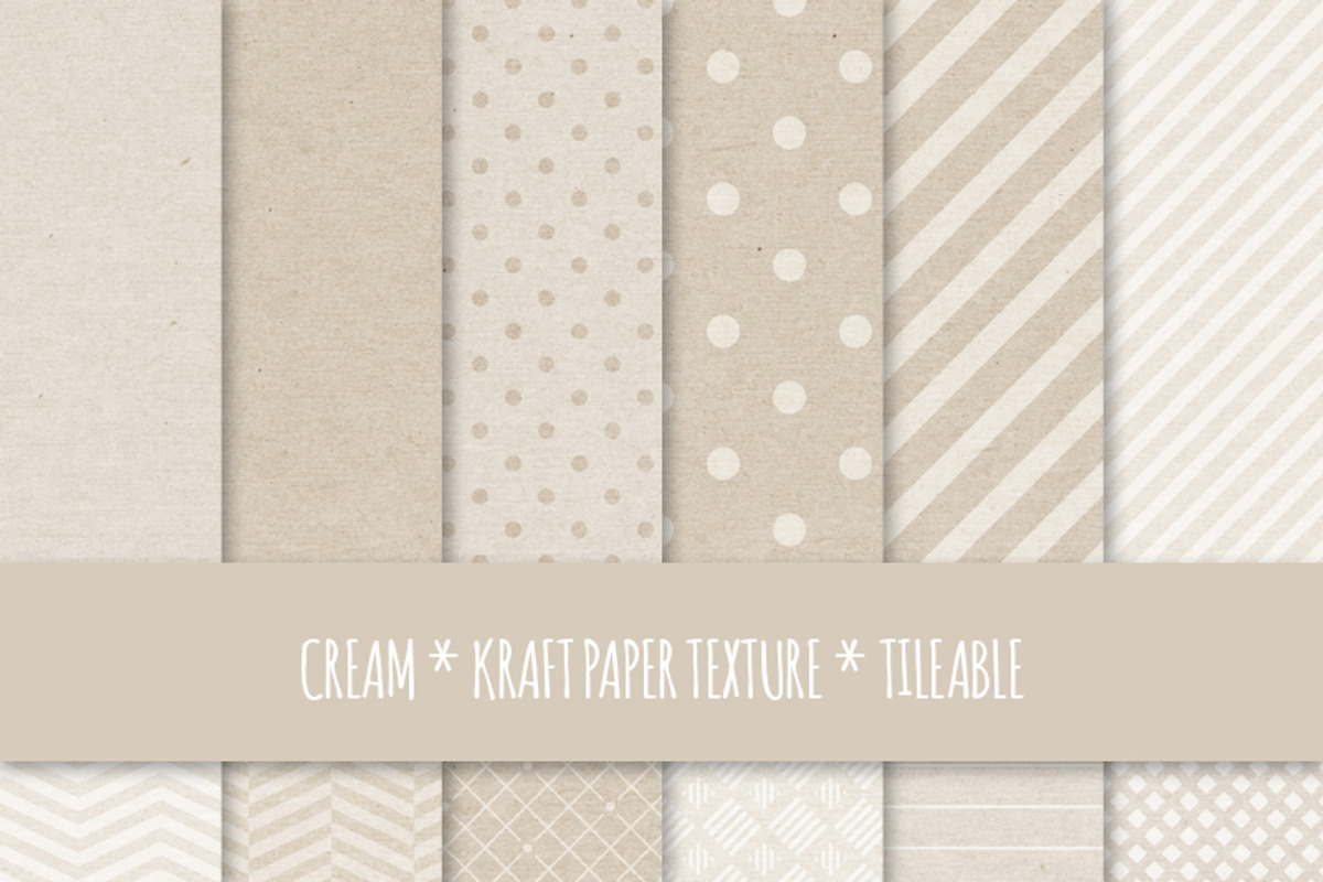 Cream Kraft Paper Seamless Patterns