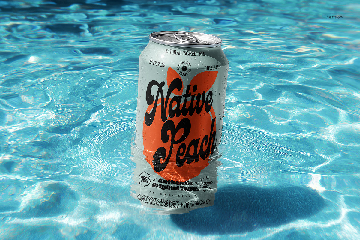 Can in Water Mockup Set, a Packaging Mockup by creatsy5 (Photo 5 of 6)