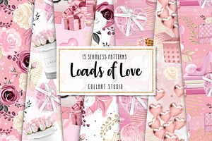 Love digital paper, Valentine's Day