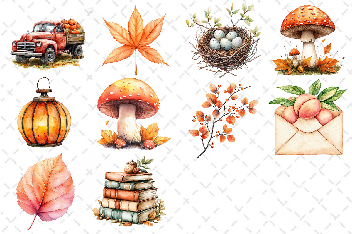 Peach Colored Autumn Clipart, an Illustration by Dream Creation (Photo 4 of 4)