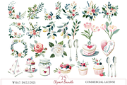Watercolor Tea Party Clipart Bundle, an Illustration by MockupWizard (Thumbnail 3 of 6)