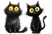 Quirky Cats Clipart, an Illustration by Designworld (Thumbnail 4 of 6)