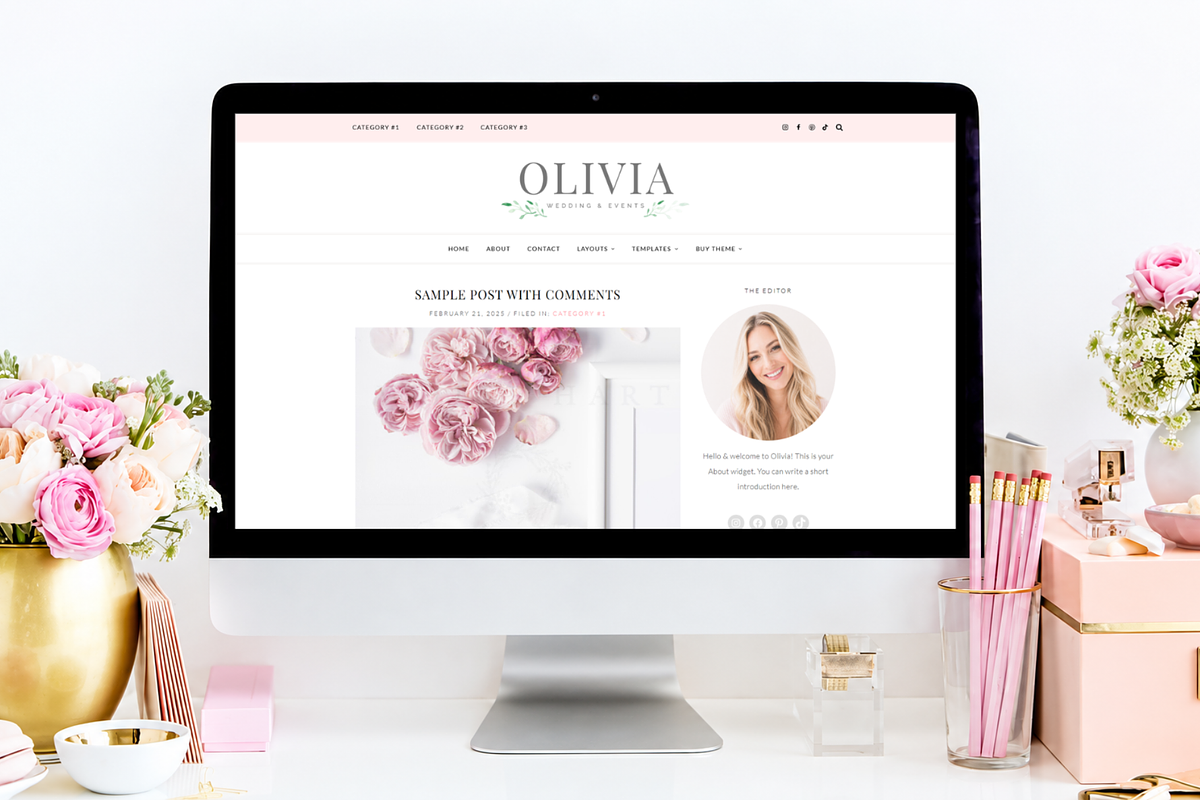 Feminine WordPress Theme | Olivia, a WordPress Template by Hello Chic Designs (Photo 2 of 2)
