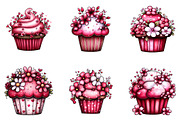 Whimsical Spring Cupcake Clipart, an Illustration by CreationArt (Thumbnail 3 of 7)