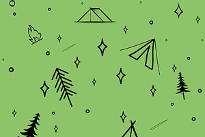 Trendy Camping Label 3 Pattern