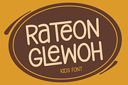 Rateon Glewoh - Kids & Funny Font, a Sans Serif Font by Iqsiart Studio (Thumbnail 1 of 7)