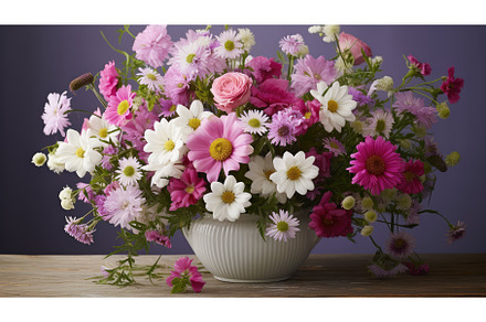 garden cottage flower arrangement ai, a Nature Photo by pikepicture