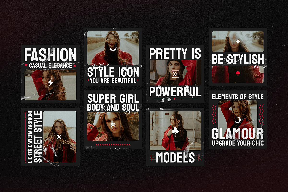 8 Grunge Fashion Style Instagram, a Social Media Template by Parisa-Artstudio (Photo 5 of 5)