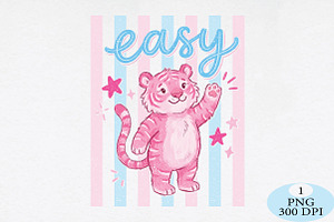 Striped Easy Funny Tiger PNG, an Animal Illustration by Daily.Designs