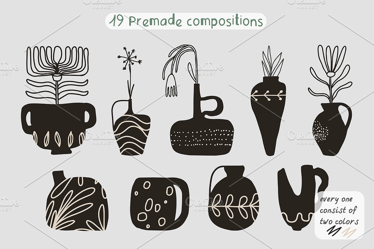 224 POTTERY CLIPART - HAND DRAWN, an Object Illustration by JuDesign (Photo 14 of 25)