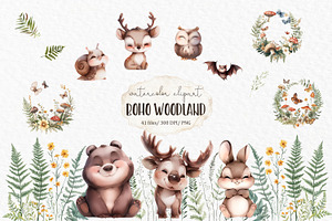 Woodland animal watercolor clipart, an Animal Illustration by MyLittleMeow
