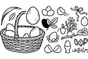 Spring Easter Egg Basket Clipart, an Illustration by designvectx (Thumbnail 2 of 3)