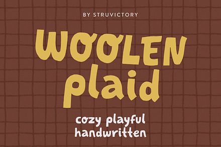 WoolenPlaid Autumn Cozy Playful Sans