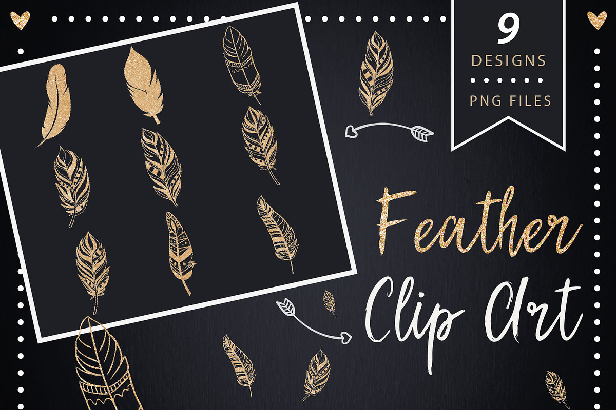 Feather Clip art - glitter clipart, a Graphic by ConfettiBears (Photo 1 of 5)