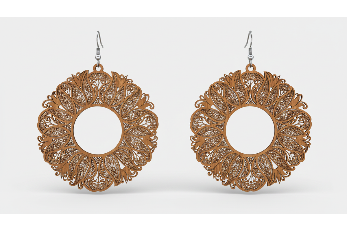 Floral Drop Earring SVGs, a Graphic by musafir_fashion (Photo 10 of 11)