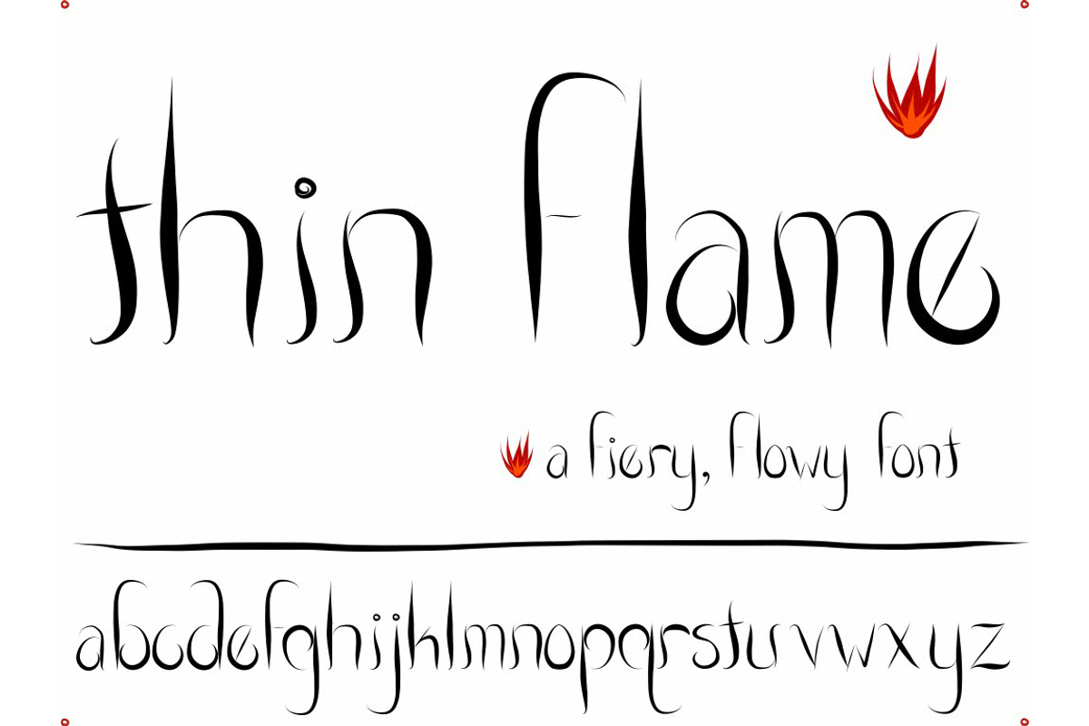 Font Thin Flame Fire Flickering Set, a Script Font by PageLightStudios (Photo 3 of 4)