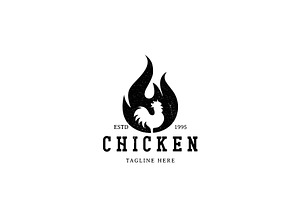 Black Fire Chicken Logo Design, a Branding & Logo Template by AlvinStd