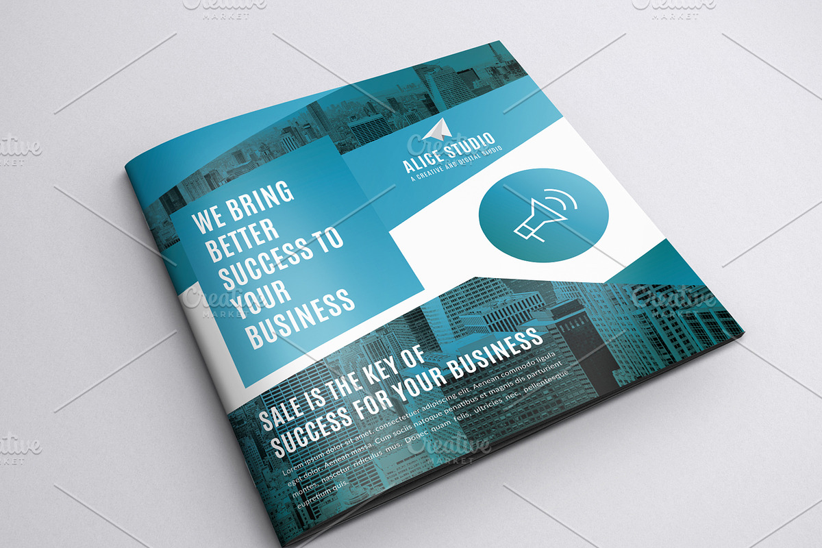 Square Bi-Fold Brochure Template, a Brochure Template by Alice_s (Photo 1 of 4)