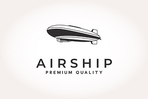 Vintage airship logo vector design, a Branding & Logo Template by PrastHF