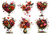 Valentine's Flowers Clipart, an Illustration by Pixels.Craft (Thumbnail 2 of 5)