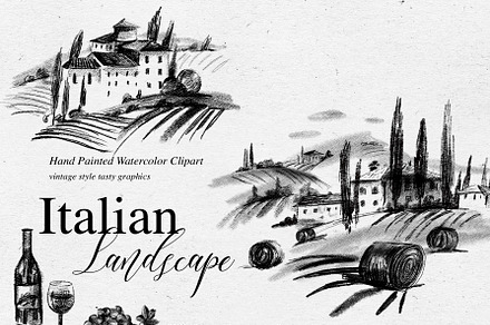 Italian landscape clipart