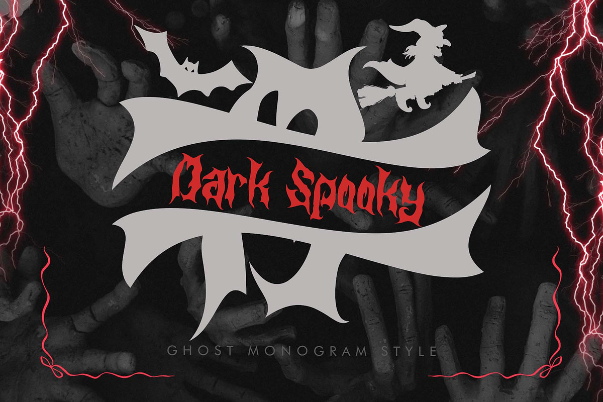 Dark Spooky Monogram, a Blackletter Font by Yoga Letter (Photo 1 of 7)