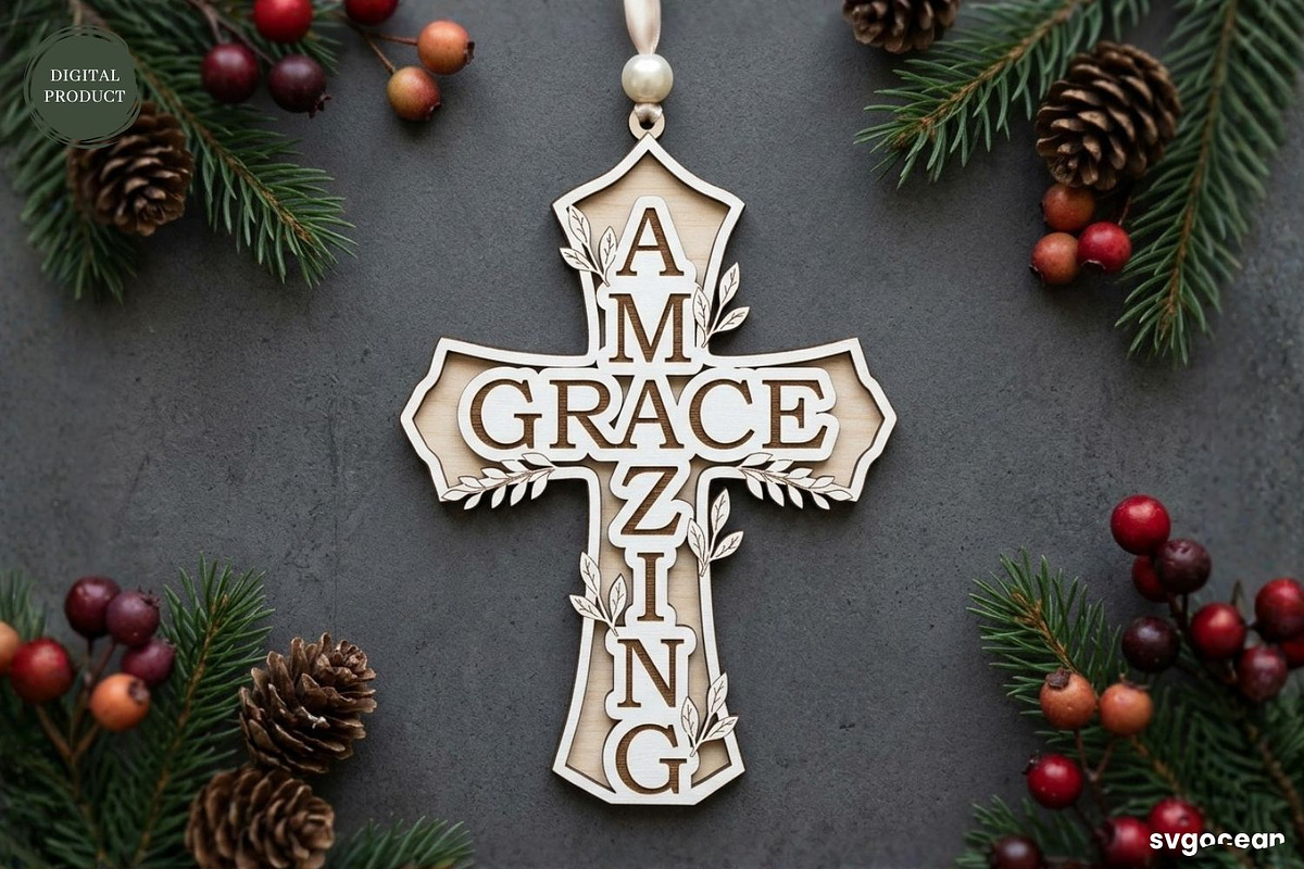 Christian Cross Ornament SVG Bundle, a Decorative Illustration by svgocean (Photo 8 of 11)