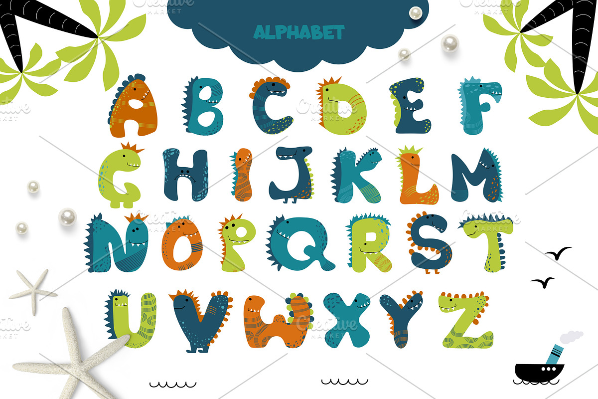 Dino Kids Collection Alphabet, an Animal Illustration by Iryna Danyliuk (Photo 2 of 7)