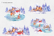 Watercolor Scandinavian Landscape, an Illustration by Belusuab (Thumbnail 3 of 9)