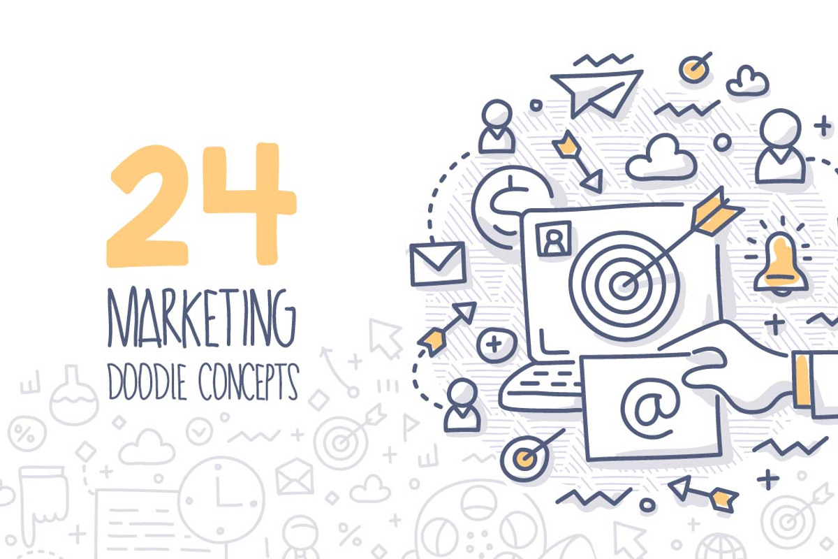 24 Marketing Doodle Concepts, a Technology Illustration by Rassko (Photo 1 of 5)