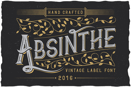 Absinthe label typeface, a Symbol Font by Anton Antipov