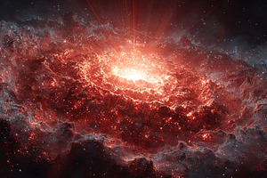Fiery Spiral Galaxy in Space, an Abstract Photo by Ales Munt