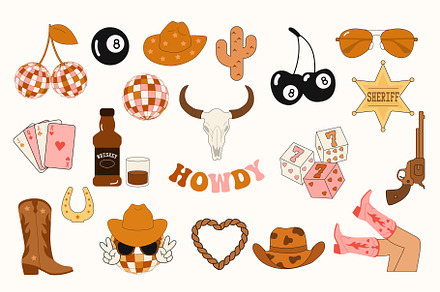 Howdy Cowboy vector set, an Illustration by summer_sound