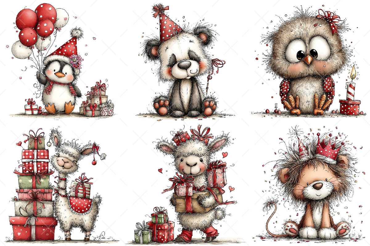 Whimsical Birthday Party Animals Png, an Illustration by Craft Nest (Photo 6 of 11)