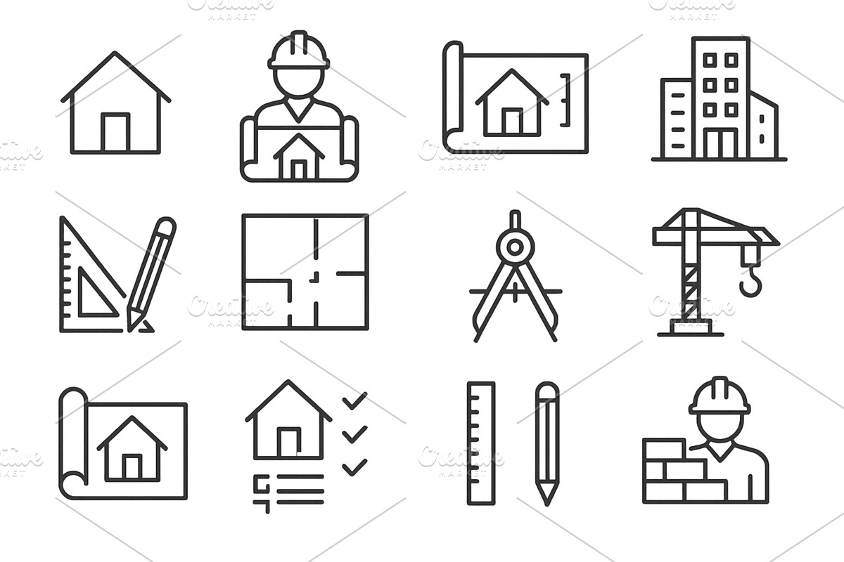 Construction activities and tools, an Illustration by ZinetroN